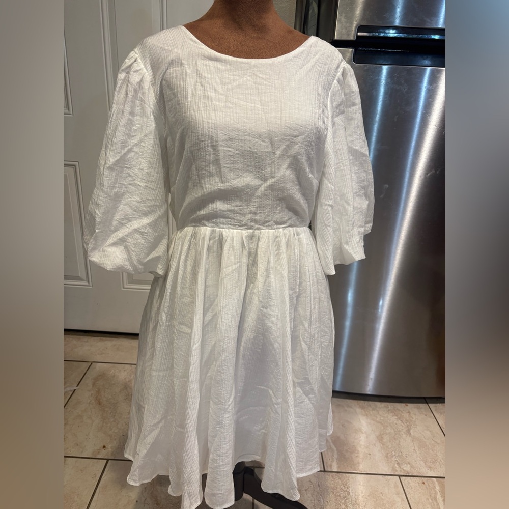 In Bloom White Long Sleeve Dress